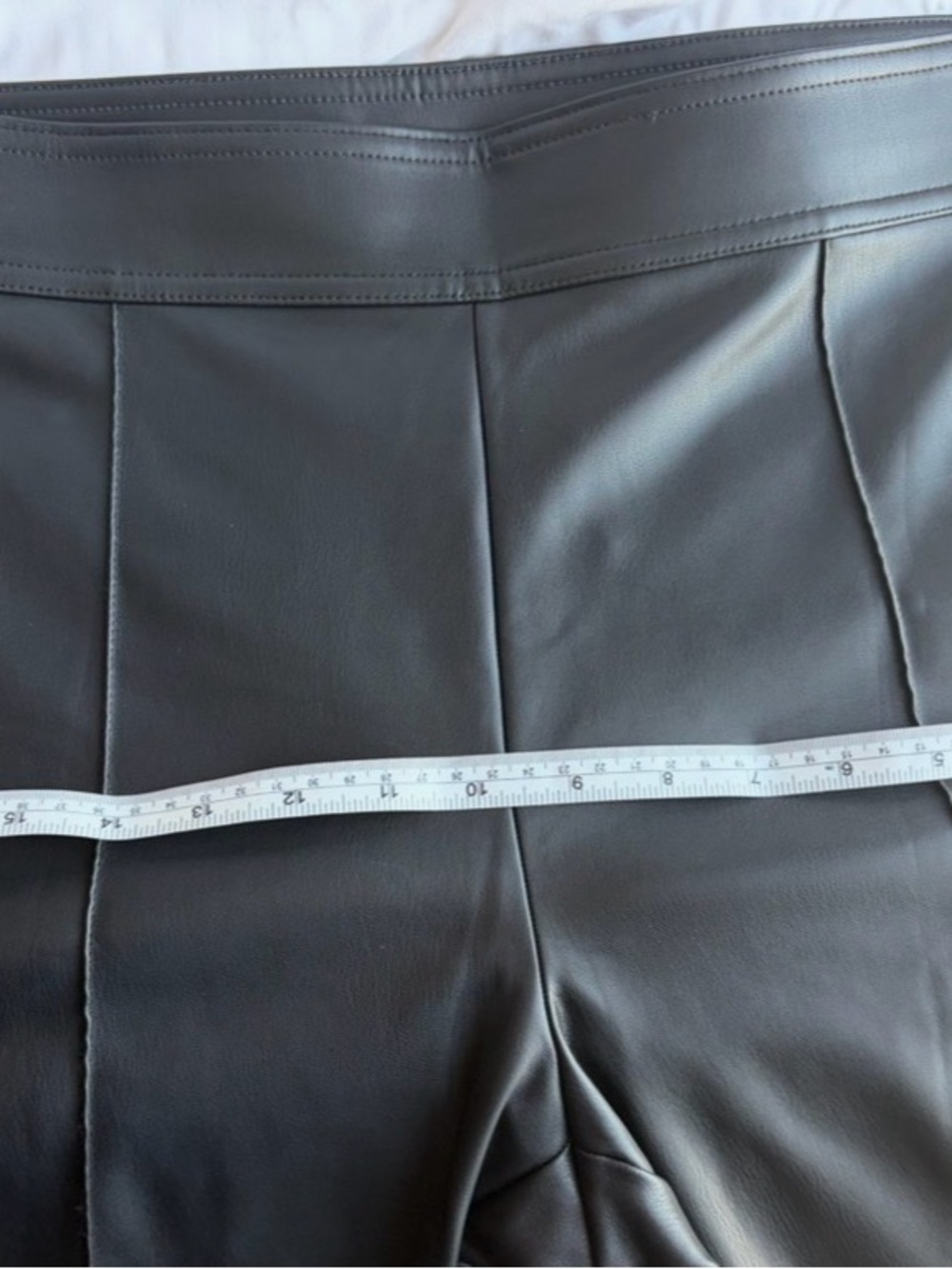 LOFT Size 10 Black Faux Leather Look.
Long Bootcut Flare Pants. Side Zipper. - Picture 15 of 15